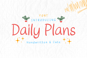 Daily Plans Handwriting Font