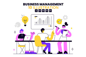 10 Business Management Illustration, a Person Illustration by denayunebgt