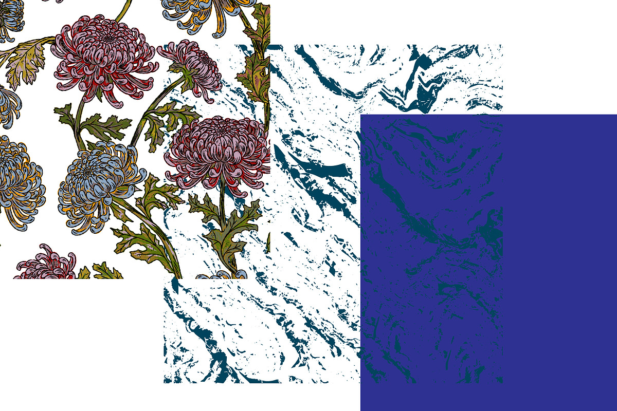 Vintage Chrysanthemum Maximalist, a Pattern Graphic by NayaChu (Photo 8 of 9)