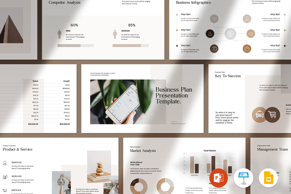 Business Plan PowerPoint Template, a Presentation Template by evgenystudio (Photo 1 of 17)