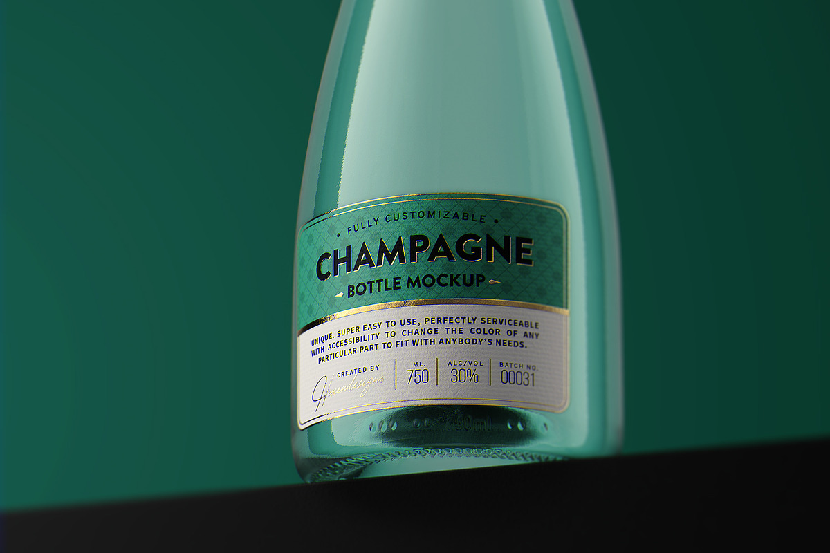 Champagne Bottle Mockup V2, an Advertising Mockup by HexenDesigns (Photo 11 of 12)