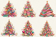 Colorful Christmas Tree Clipart, an Illustration by DreamCafeArt (Thumbnail 3 of 8)