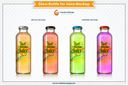 Glass Bottle for Juice Mockup, a Packaging Mockup by Plus Media (Thumbnail 4 of 7)