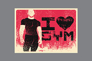 I Love Gym. Grunge vector set., a Person Illustration by PoPaShop (Thumbnail 3 of 9)