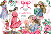 Motherhood - Watercolor collection, a Person Illustration by NataliMiasStore (Thumbnail 1 of 8)