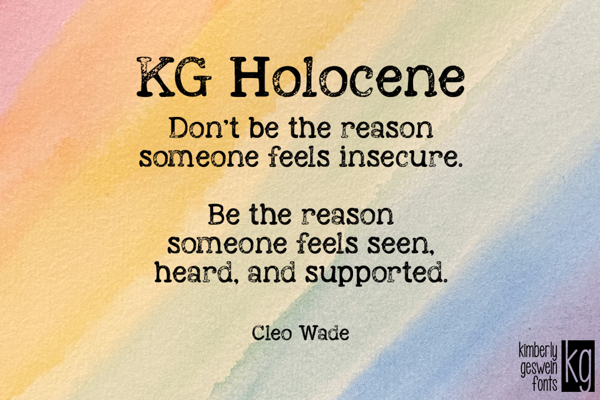 KG Holocene, a Font by Kimberly Geswein Fonts (Photo 2 of 3)