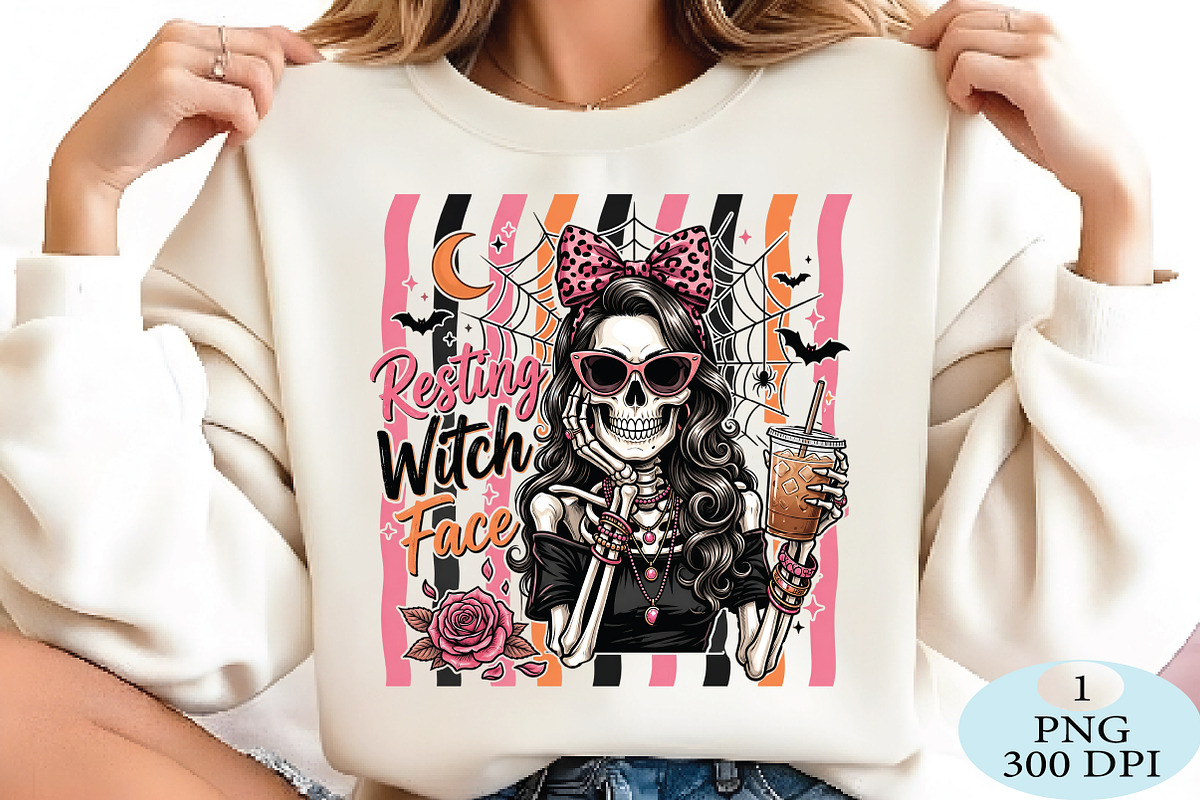 Resting Witch Face Skeleton PNG, a Seasonal Illustration by Daily.Designs (Photo 2 of 5)