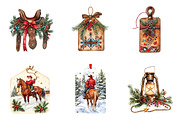 Western Christmas Clipart, a Seasonal Illustration by Designking (Thumbnail 2 of 4)