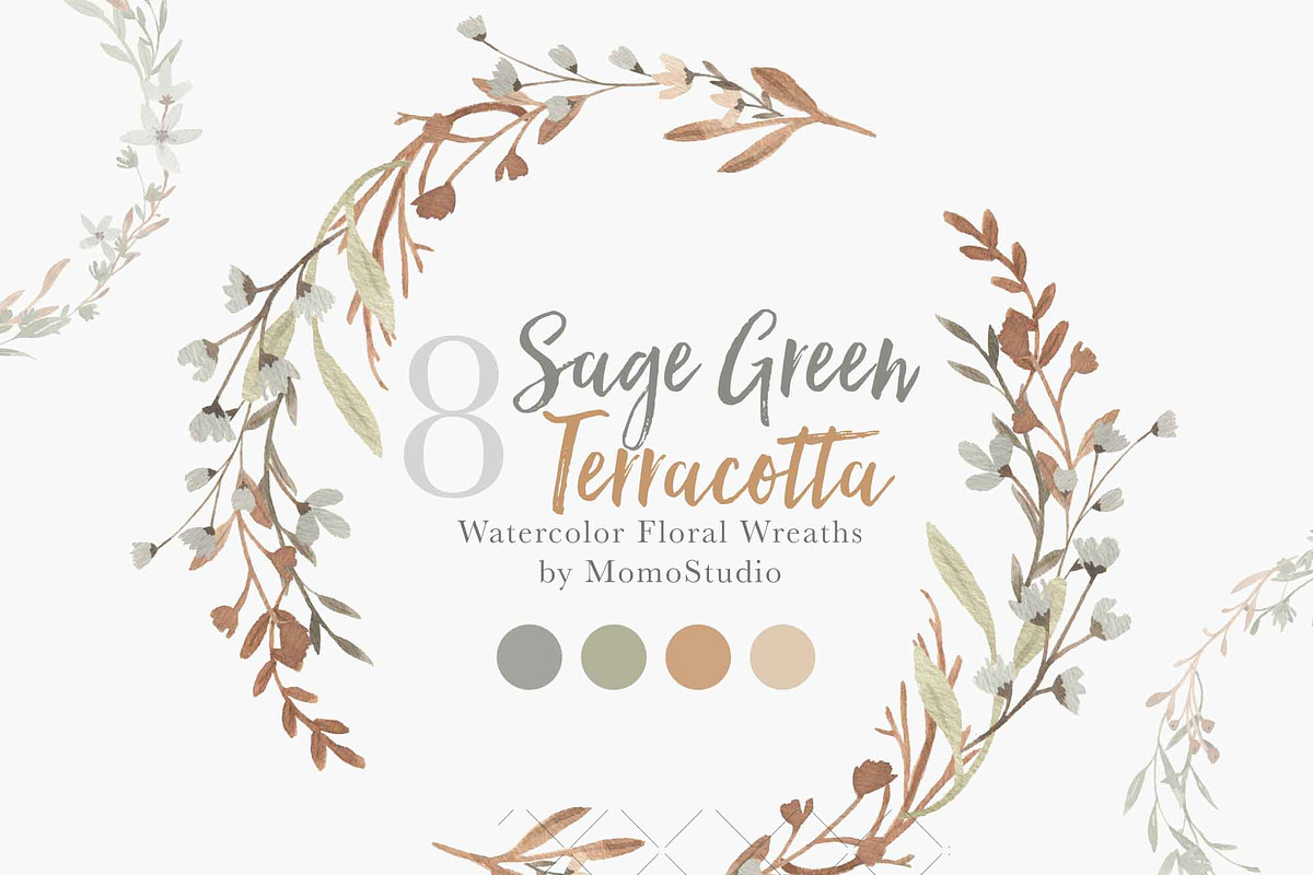 Sage Green Terracotta Botanicals, an Illustration by Momo Studio (Photo 10 of 11)