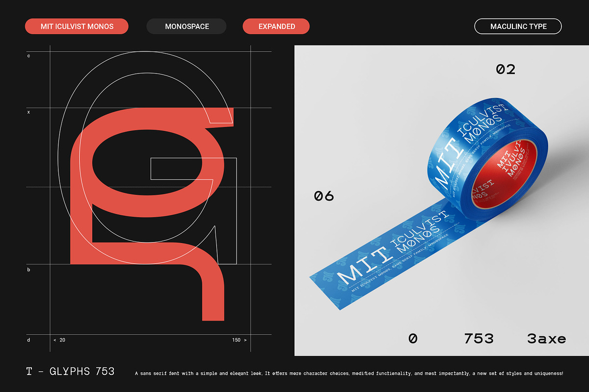 MIT Iculvist Monos Expanded, a Sans Serif Font by Maculinc Type (Photo 3 of 11)
