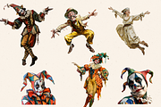 COMMEDIA DELL' ARTE CLIPART SET, a Person Illustration by Daring Digies (Thumbnail 6 of 8)