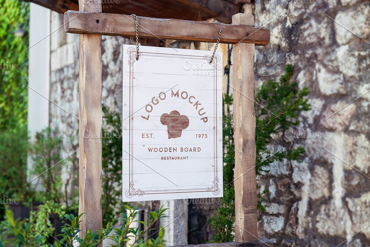 Old fortress signage restaurant logo, an Advertising Mockup by RSplaneta