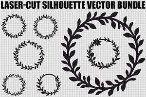 Elegant Leaf Wreath Frame Bundle, an Illustration by Designs_River