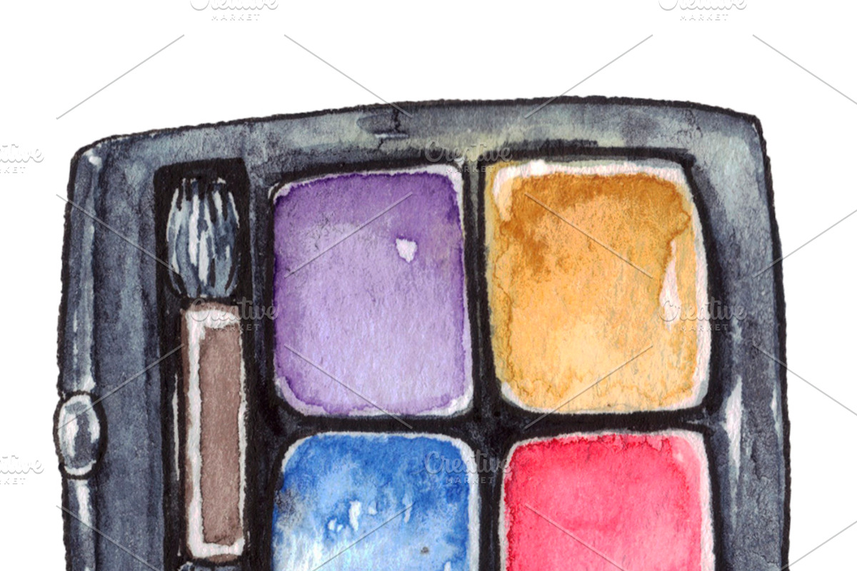 Set of watercolor cosmetics, an Illustration by Watercolor_Vector Graphic (Photo 6 of 10)
