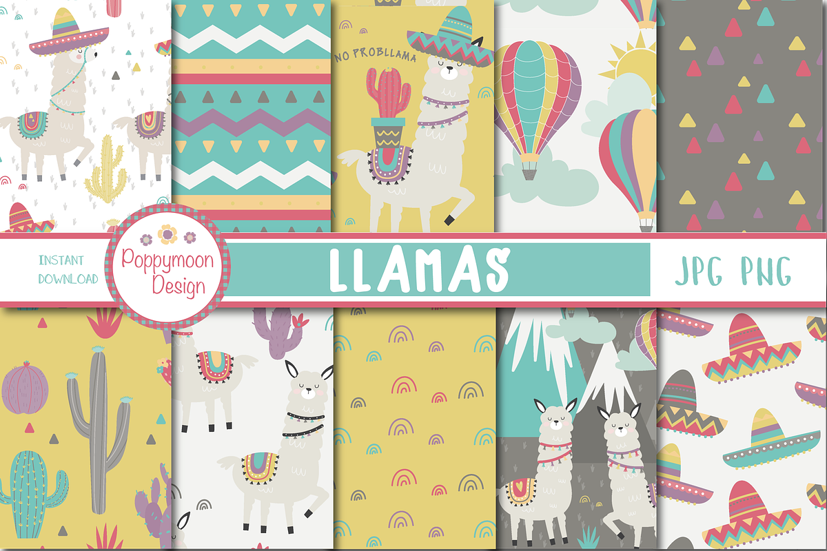 LLamas paper, a Pattern Graphic by Poppymoondesign (Photo 1 of 2)