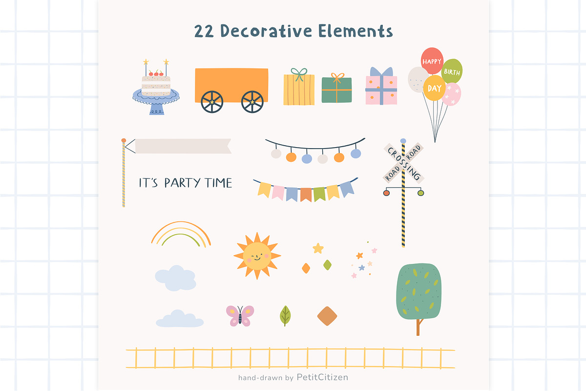 Animals Party Train, an Animal Illustration by Petit Citizen Design (Photo 3 of 8)