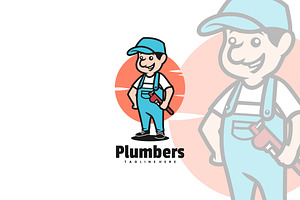 Plumbers Cartoon Logo Design., a Branding & Logo Template by VectorCraft