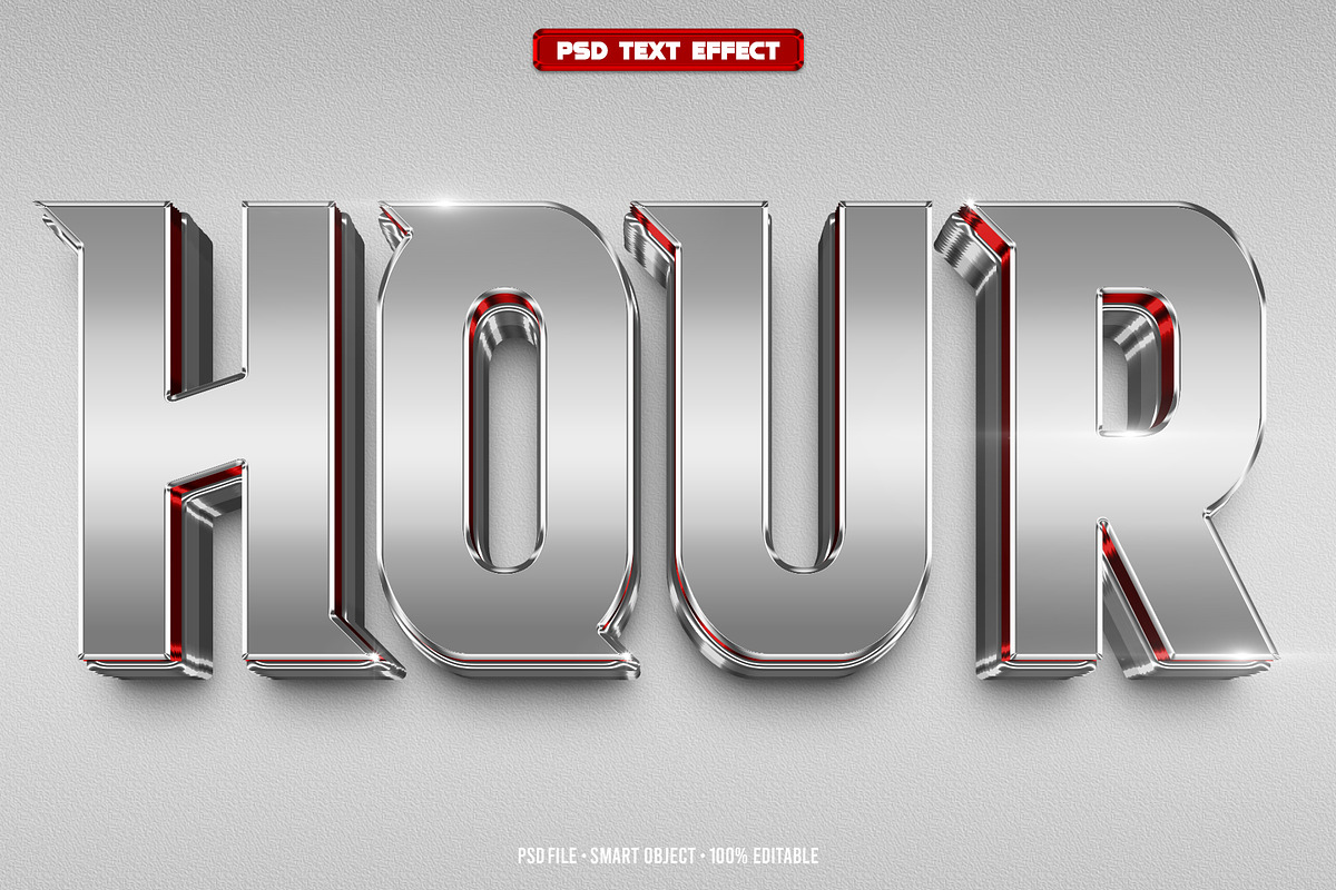 Hour 3D editable text effect, a Layer Style Add-On by Hello Muh (Photo 1 of 2)