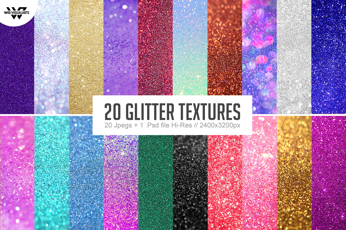 20 GLITTER Textures / Backgrounds, a Texture Graphic by WG DESIGN