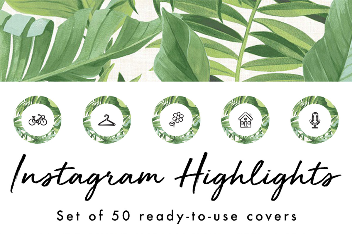 50 Instagram Story Highlight Covers, a Social Media Template by The Reverie Collective
