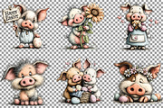 Whimsical Easter Pig Clipart Bundle, an Illustration by Sublimation Artist (Thumbnail 3 of 7)