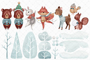 Winter Woodland animals clipart, an Illustration by Gau Silva Studio (Thumbnail 2 of 4)