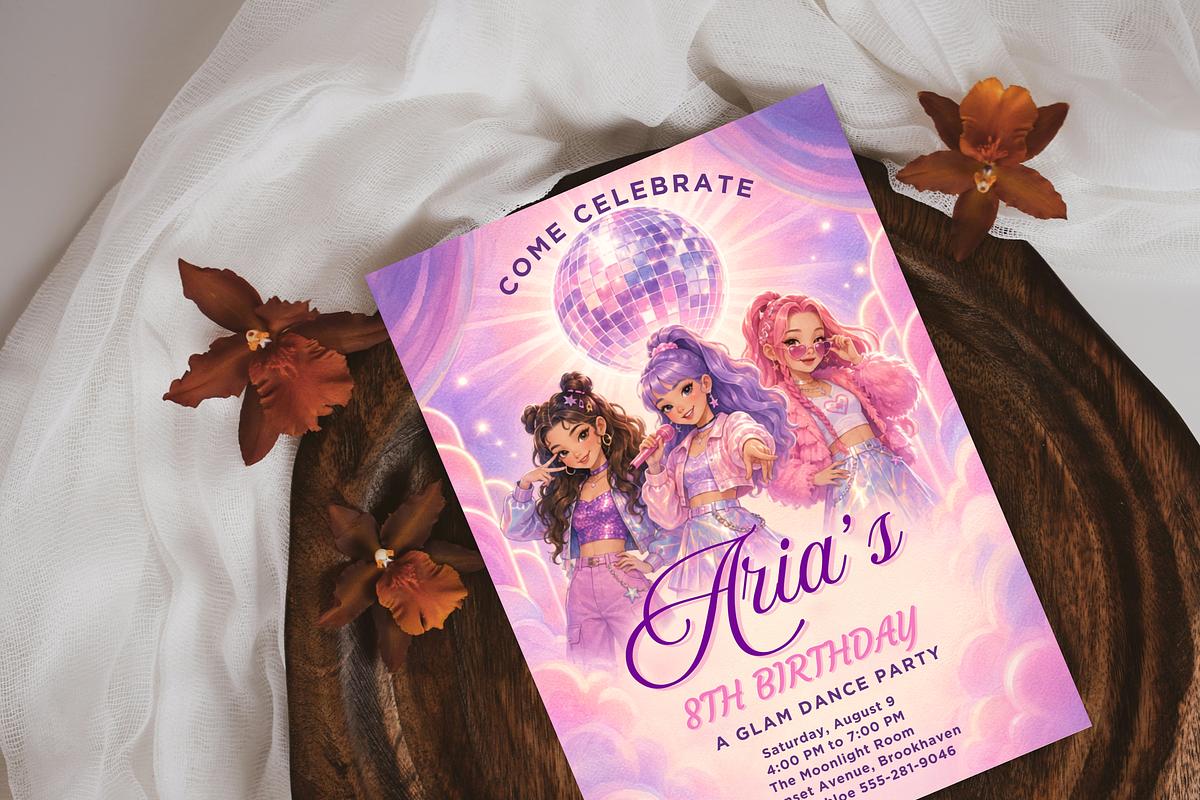 Kpop Birthday Invitation, an Invitation Template by heynomi (Photo 4 of 19)