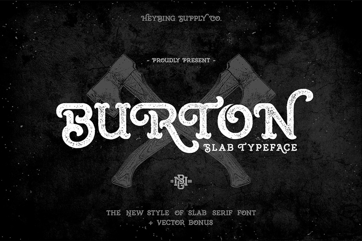 Burton Slab Typeface + Bonus