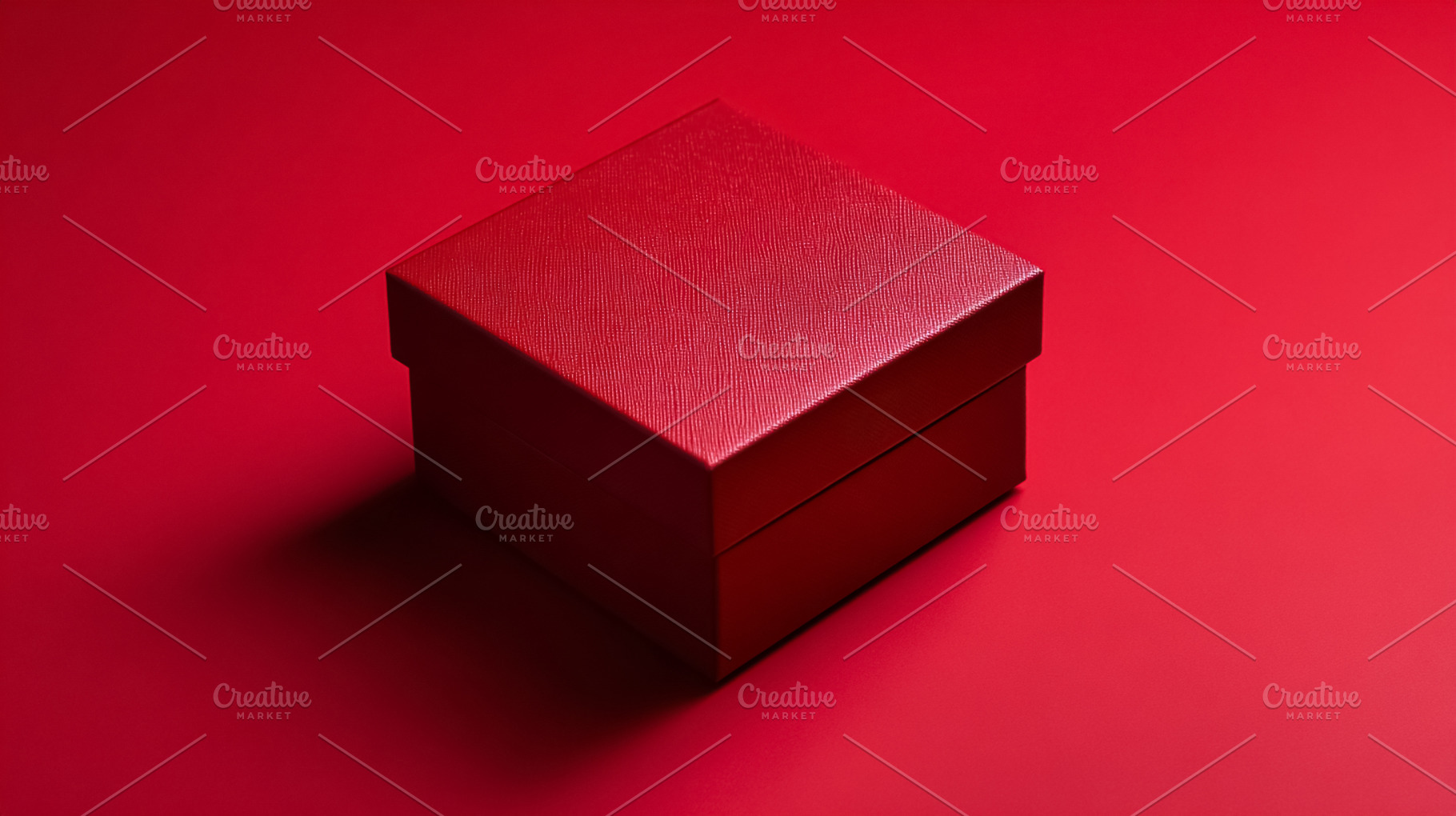 Red gift box presenting luxury surprise and romantic passion for, a Photo by Studio ANNA