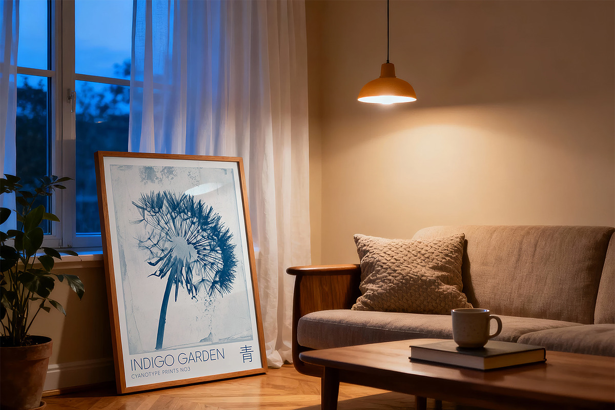 Living Room Poster Frame Mockup ISO, a Mockup by DesignRocket (Photo 4 of 8)