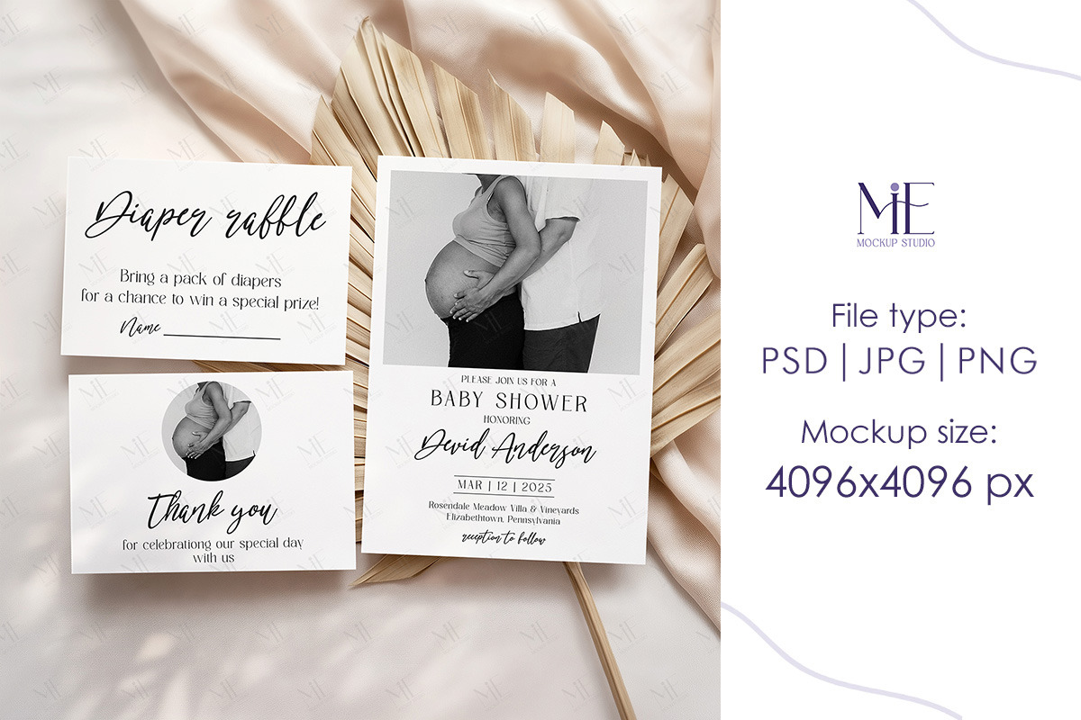 Invitation Card Bundle Mockup PSD, a Mockup by Mie Mockup Studio (Photo 6 of 7)