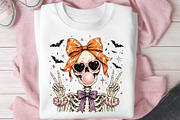 Halloween Skeleton PNG Coquette Bow, a Seasonal Illustration by SugarCloudStudioArt (Thumbnail 5 of 6)