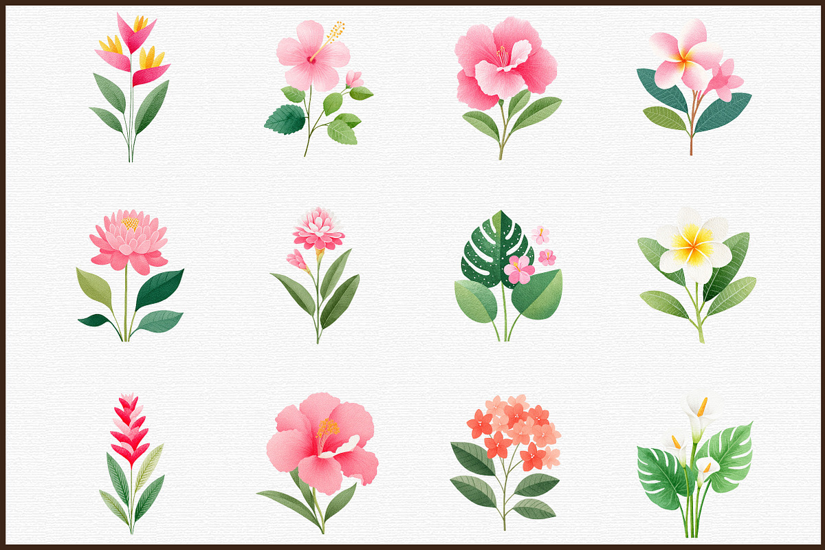 Tropical Floral Watercolor Clipart S, an Illustration by Sublimation Artist (Photo 3 of 6)