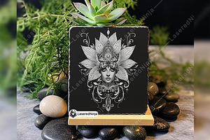 Lotus Flower Woman Head Floral Face