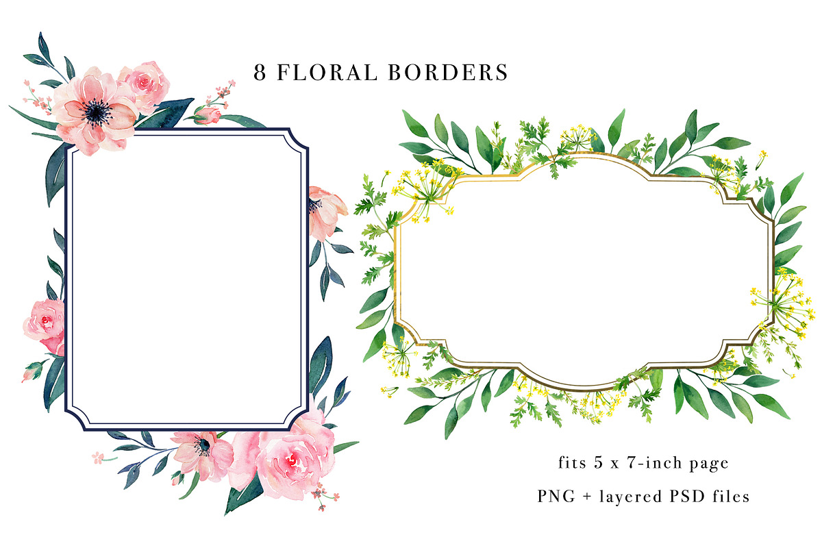 Sale- Floral Borders Design Set, an Illustration by Art by Lin (Photo 5 of 7)