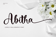 Abitha - Calligraphy Font, a Script Font by Sronstudio (Thumbnail 1 of 16)