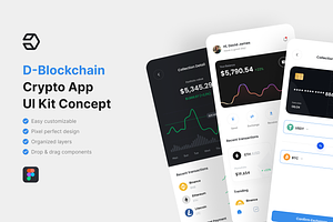Blockchain - Crypto App UI Kit, an UI Kit Template by iDoodle Studio