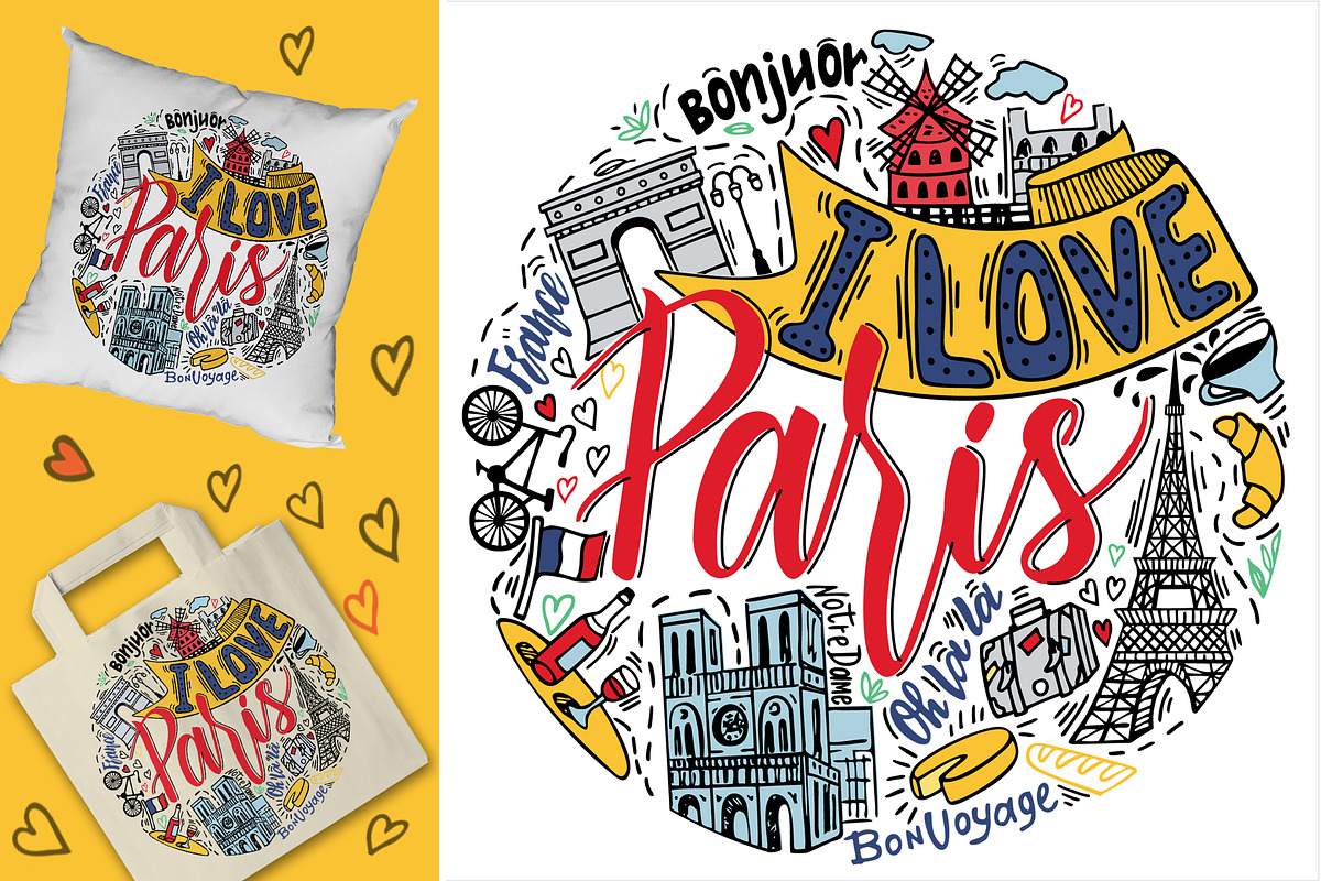 Love Paris. Modern lettering design, an Illustration by Live line (Photo 3 of 5)