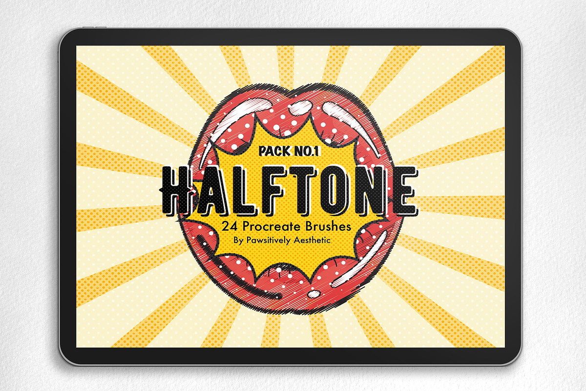 24 Distressed Retro Halftone Brush, a Brush Add-On by Pawsitively Aesthetic (Photo 1 of 3)