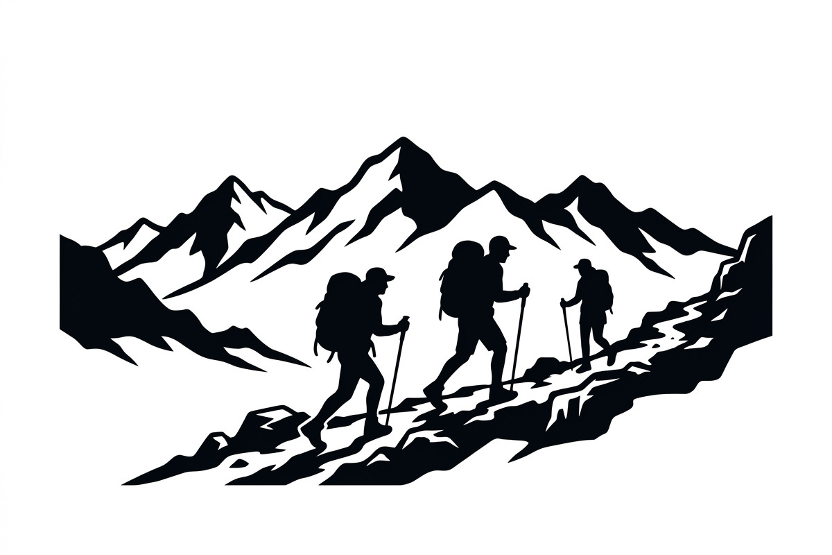50 Hiking Silhouette Bundle, a Person Illustration by Amazin_art (Photo 5 of 14)