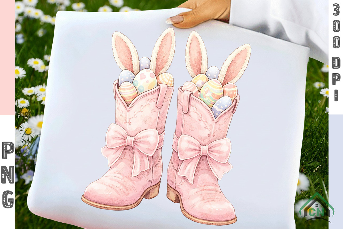 Cowboy Boots Easter Coquette png, an Illustration by Craft Nest (Photo 1 of 6)
