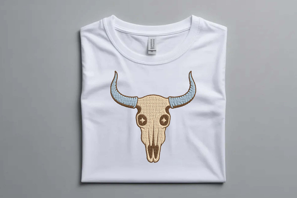 Boho Bull Skull Machine Embroidery, a Decorative Illustration by Purpose Ekbal (Photo 2 of 3)