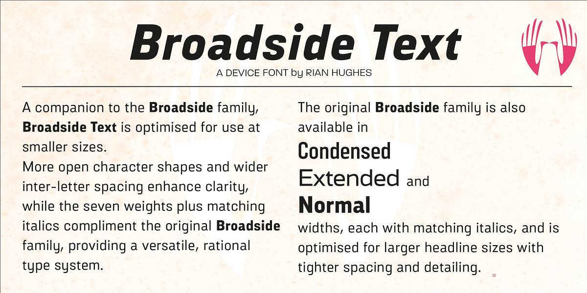 Broadside Text, a Sans Serif Font by Device (Photo 3 of 6)