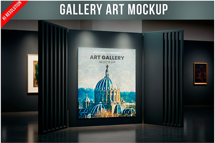 Art Gallery Interior Mockup PSD, an Advertising Mockup by Bruno's Shop
