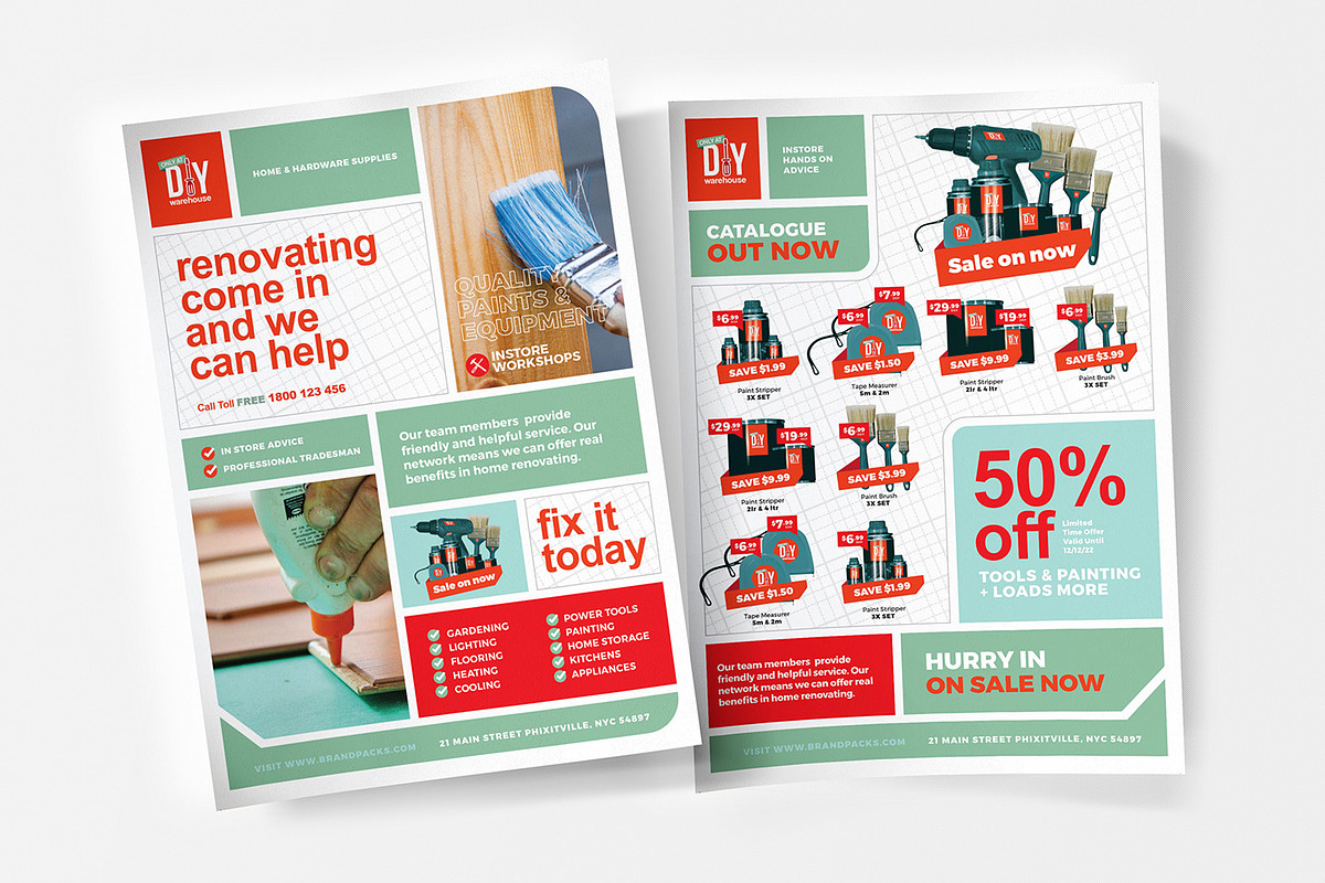 A4 DIY Tool Supply Poster Template, a Flyer Template by BrandPacks