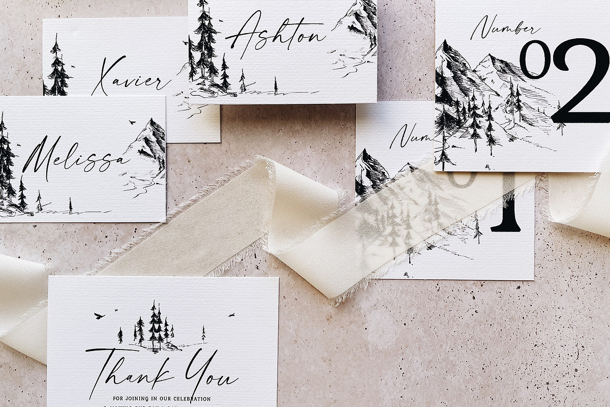 Mountain Forest Wedding Suite, an Invitation Template by BlueRobinDesignShop (Photo 13 of 16)