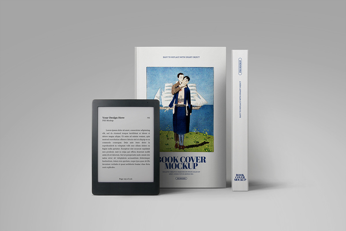 E-Book Reader Mockup & Book, a Books & Magazine Mockup by Avelina Studio (Photo 1 of 2)