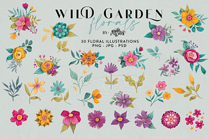 Wild Garden Florals Clipart