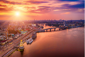 Sunset over Dnipro, a Nature Photo by Nature and travel