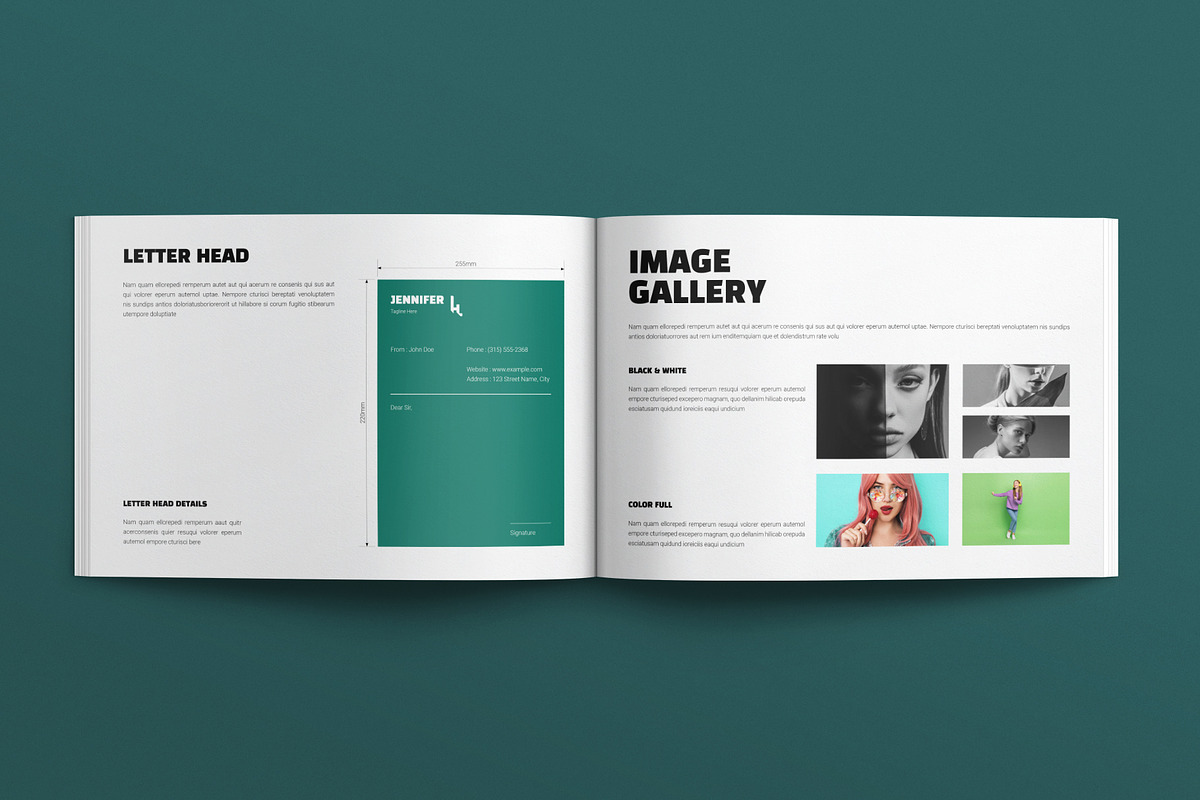 Brand Manual Template Landscape, a Brochure Template by E-Type